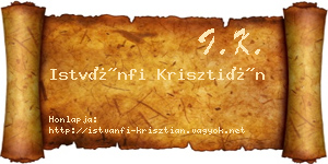 Istvánfi Krisztián névjegykártya