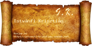 Istvánfi Krisztián névjegykártya